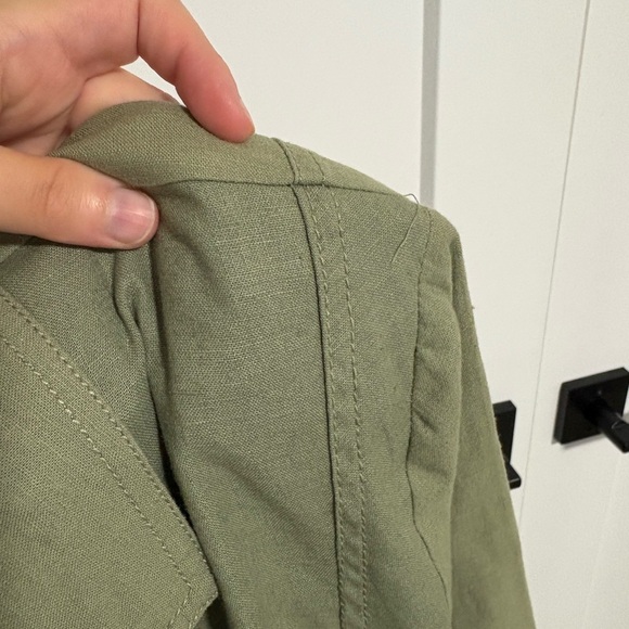 Northern Reflections Olive Green Linen Button-Up Light Jacket Women's Size XXL - Picture 6 of 8